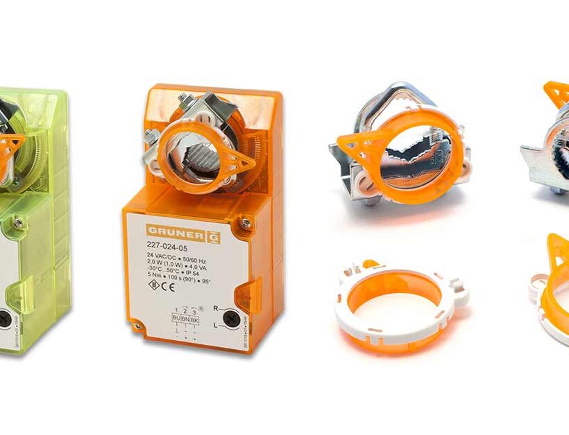 Componenti GRUNER realizzati con il compound LASTILUX 87-28 Rosso 5014S1 di LATI, materiale ad alta brillantezza e resistenza termica