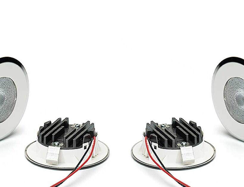 Corpo di lampada LED Spot realizzato con compound termoconduttivo e autoestinguente LATICONTHER 62 GR/50 V0 di LATI per una migliore dissipazione del calore