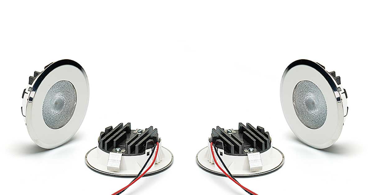 Corpo di lampada LED Spot realizzato con compound termoconduttivo e autoestinguente LATICONTHER 62 GR/50 V0 di LATI per una migliore dissipazione del calore