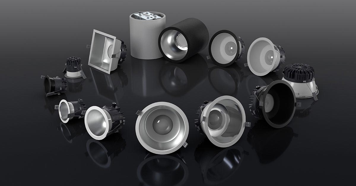 Corpi illuminanti Whitecroft Lighting realizzati con il compound termoconduttivo LATICONTHER 62 GR/50 di LATI per una migliore dissipazione del calore