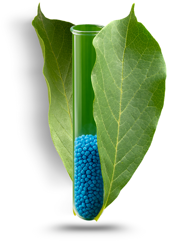 sostenibilità LATI provetta chimica con granuli LATI